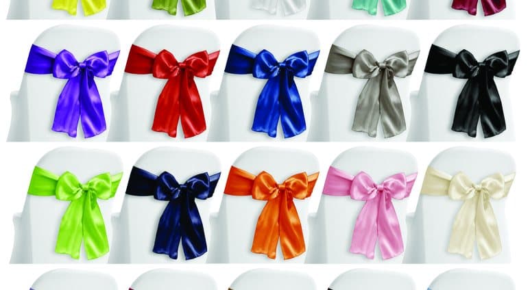 Pilihan warna ribbon sash kursi banquet